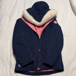 ZeroXposur Navy and Pink Water Resistant Winter Jacket with Faux Fur